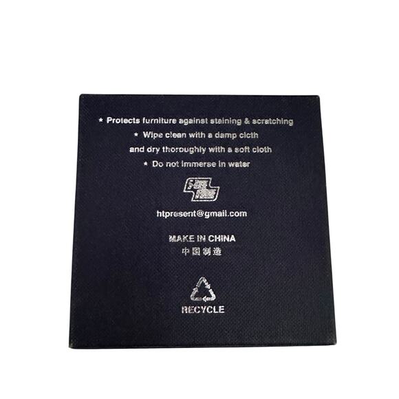 Haitang Coaster Set of 6 Colorful Asian Folk Art Cork 4” Square NIB Hostess Gift - Picture 4 of 6